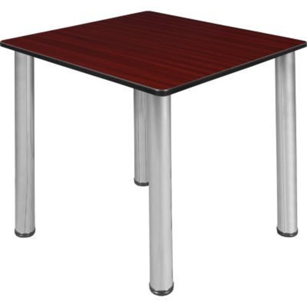 Regency Seating Regency Kee 30" Square Multipurpose Breakroom Slim Table, Mahogany/ Chrome TB303018MHBPCM